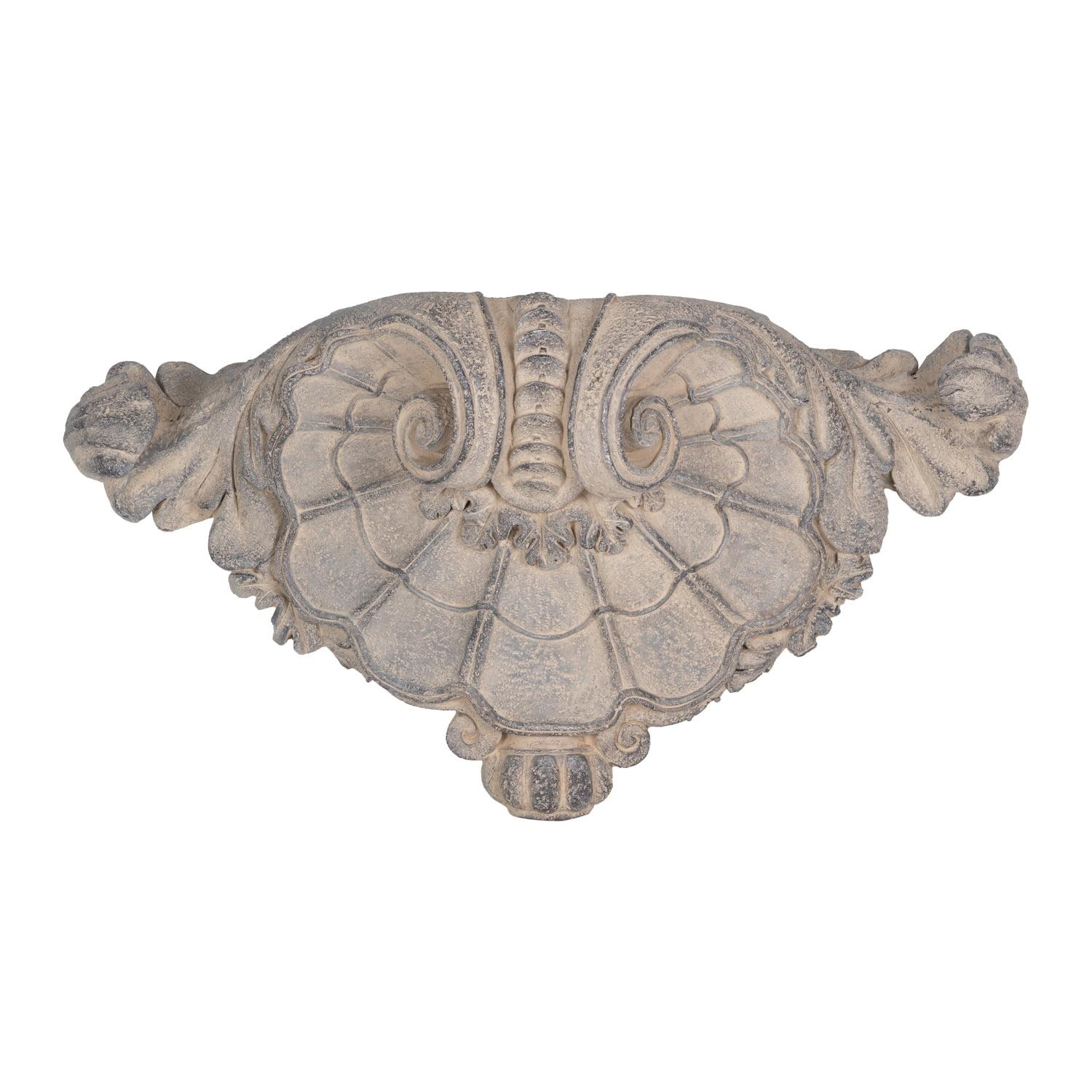 Fleur De Lis Pattern Outdoor Wall Planter - Gray Finish