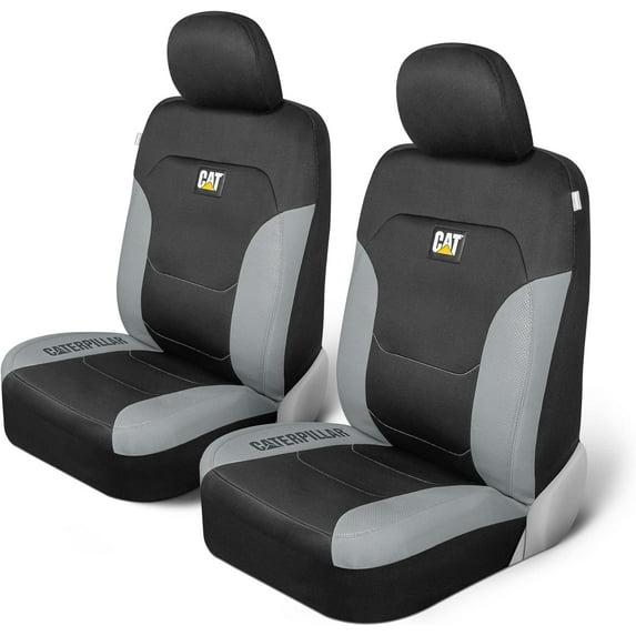 Universal Fit Black and Gray Poly-Cotton Automotive Seat Covers