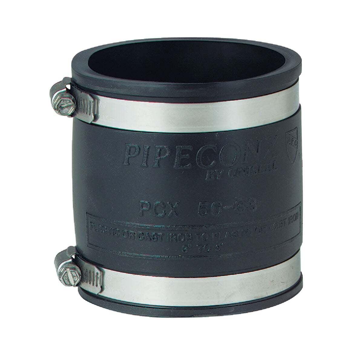 Fernco 3-Inch Black PVC Flexible Coupling with Stainless Steel Clamps