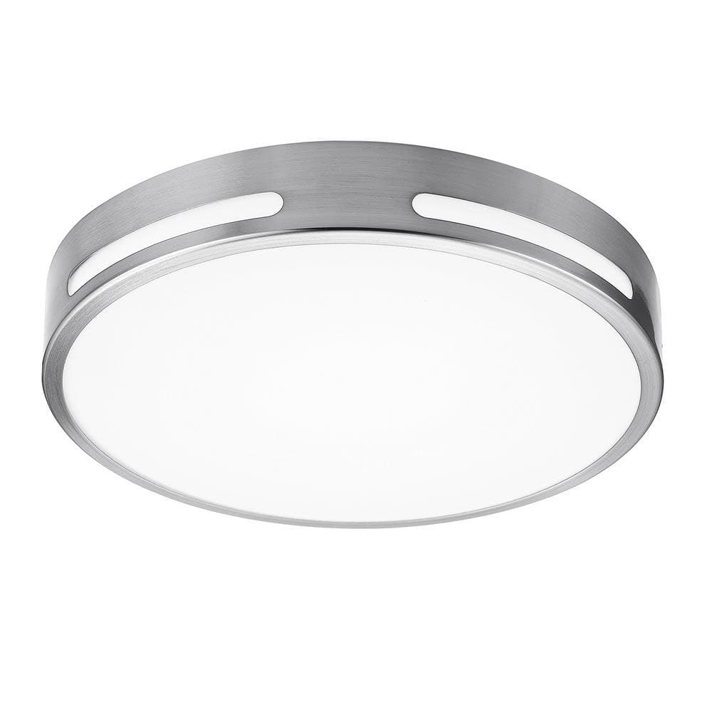 Brushed Nickel 12" Round LED Ceiling Light with DuoBright Dimming