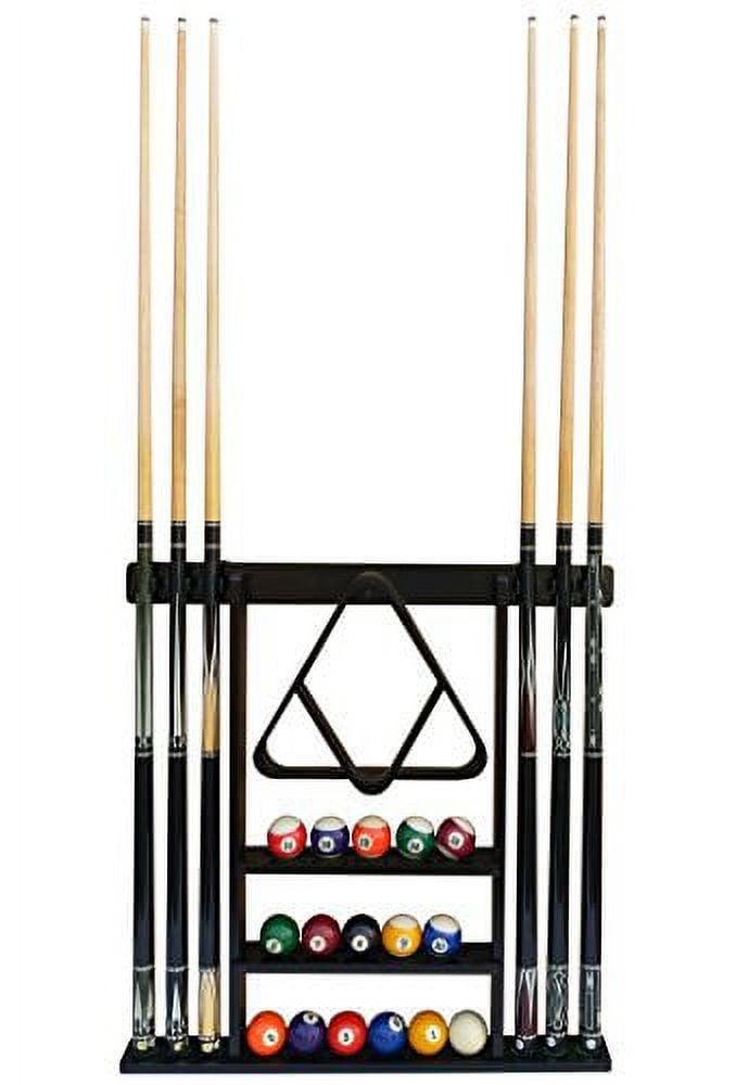 Black Solid Hardwood Wall Mounted Billiard Cue Rack