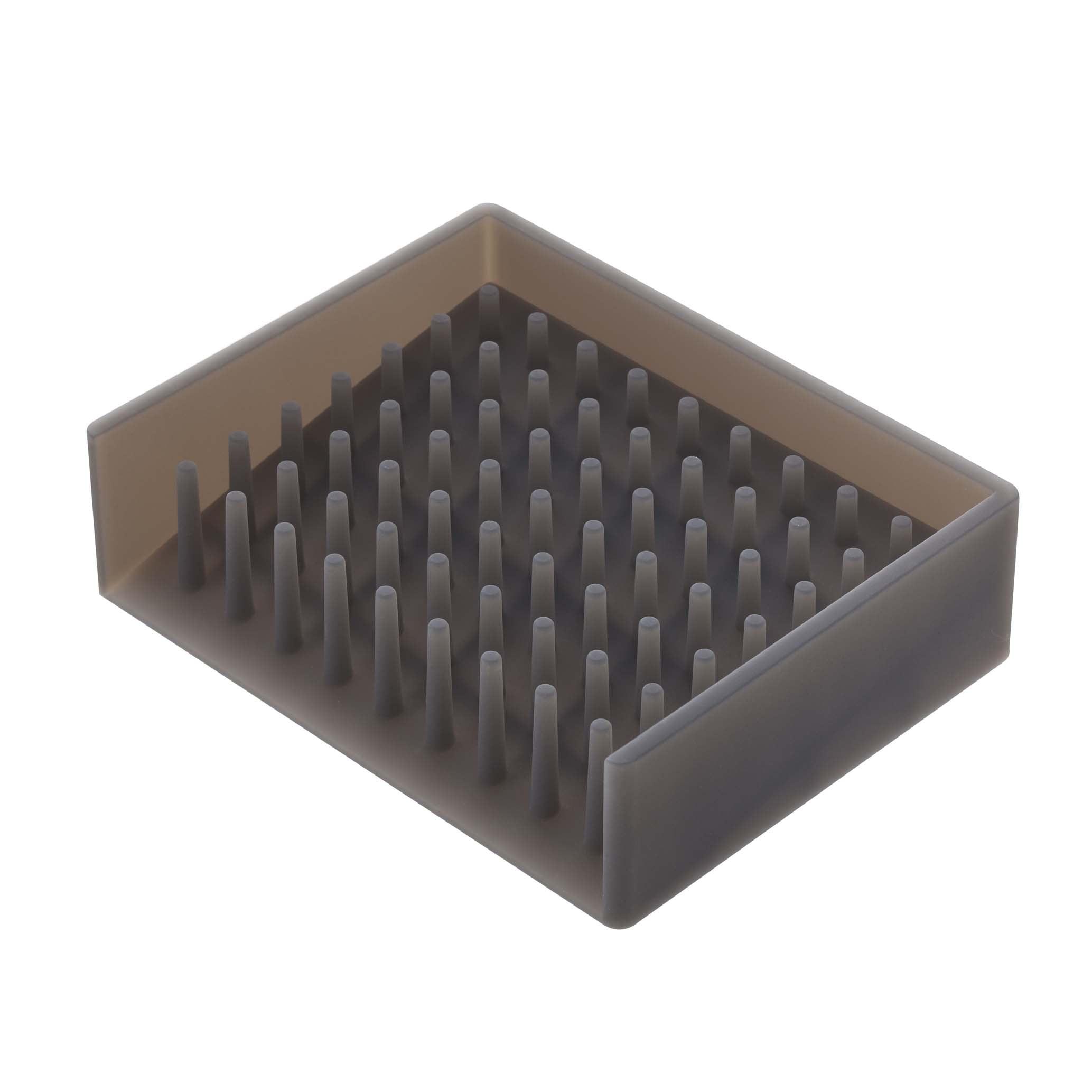 Black Silicone Self-Draining Soap Tray with Spikes