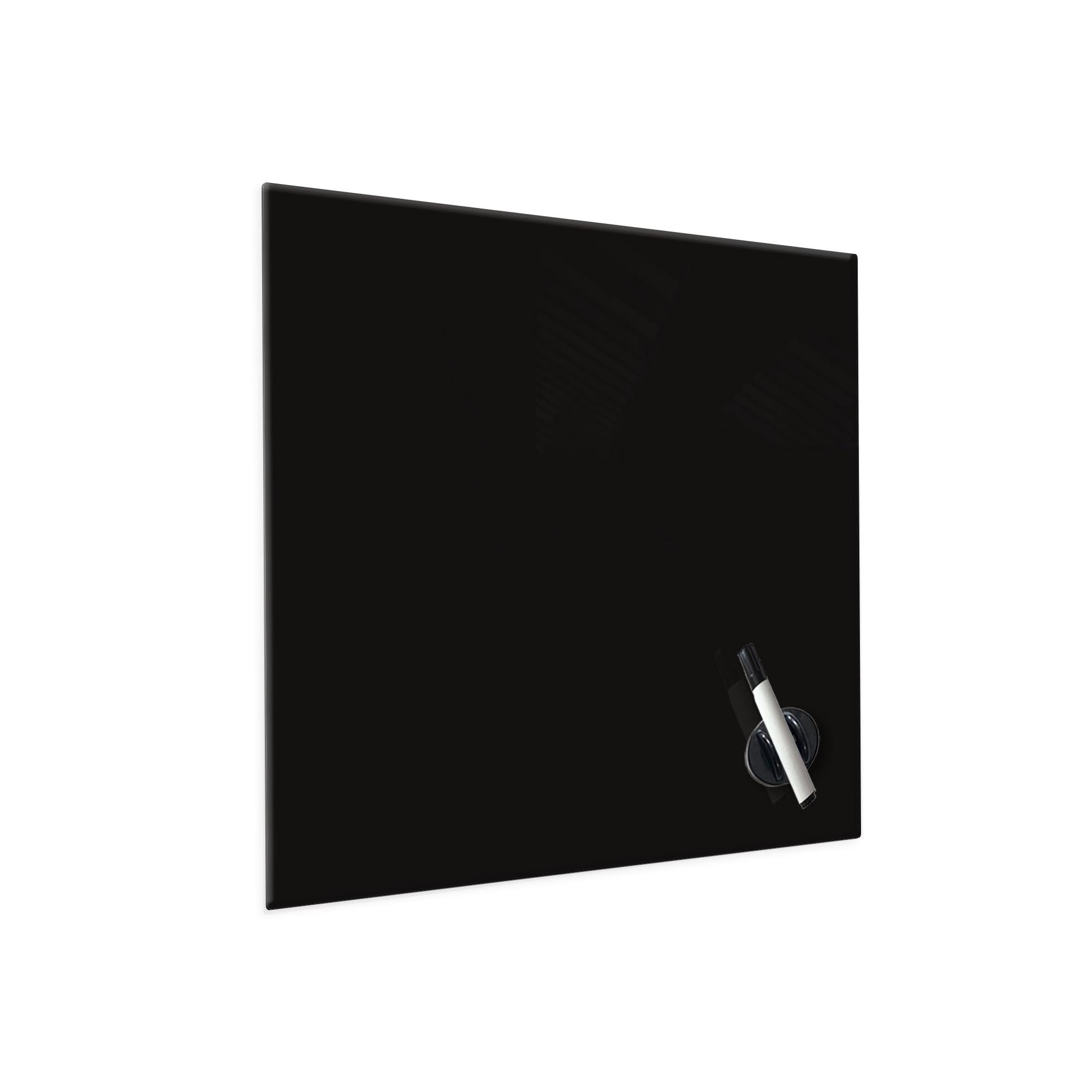 Floating Magnetic Eraser Glass Board 16" X 16" Inches Eased Corners - Black