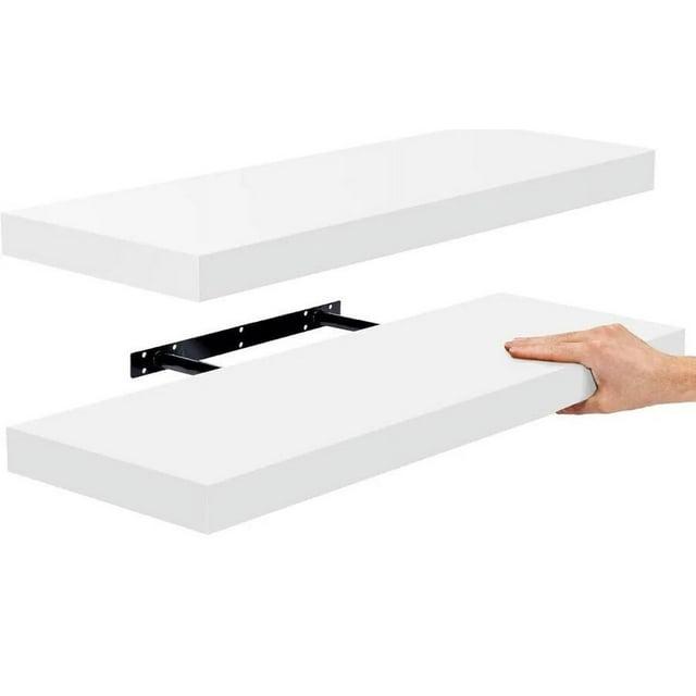 2 Pack (24"x9") Sorbus Floating Wall Shelves for Bedroom, Decor, Kitchen, Living Room - for Trophies, Frames, Bookshelf