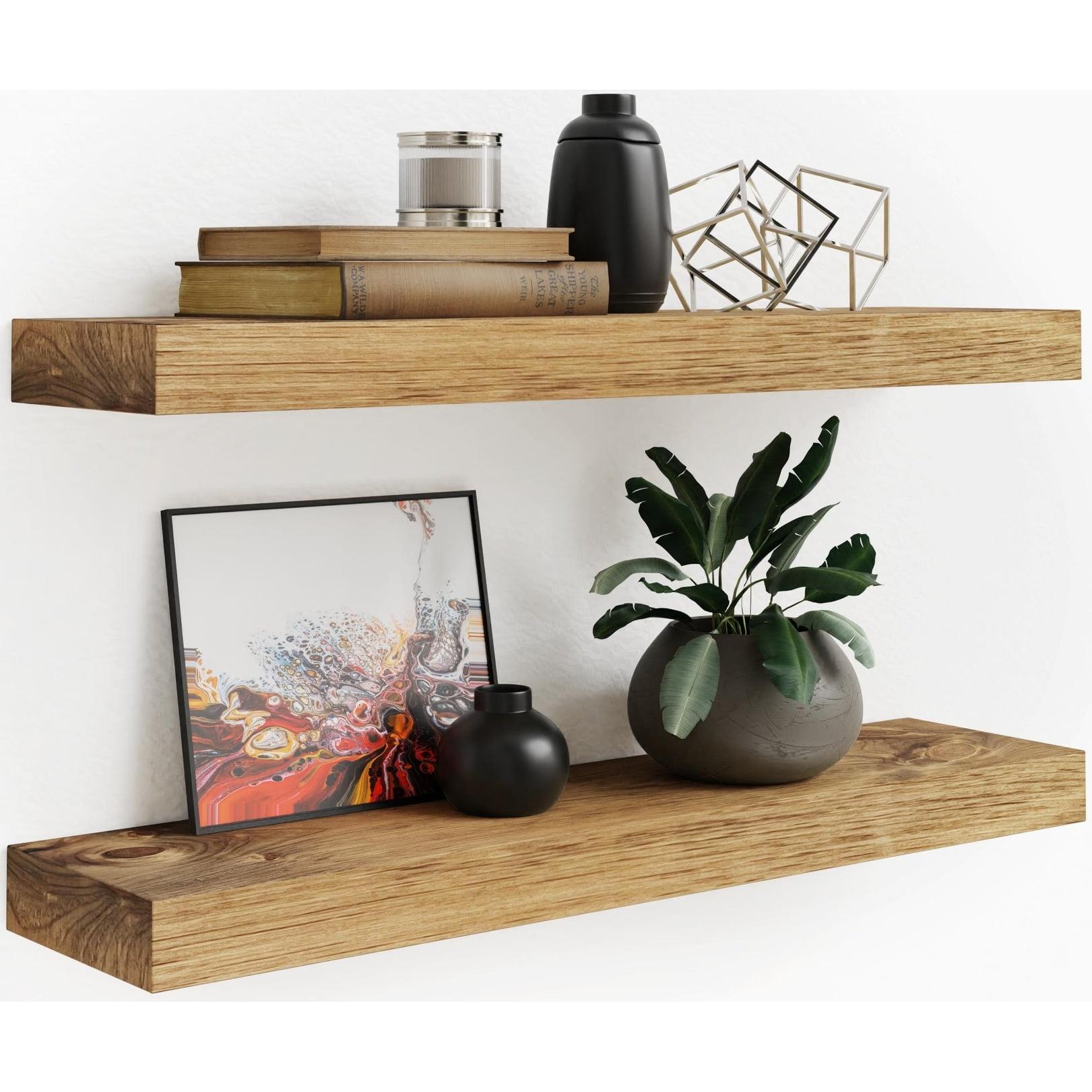 Special Walnut Rustic Wood Floating Wall Shelf - 24"x5.5"