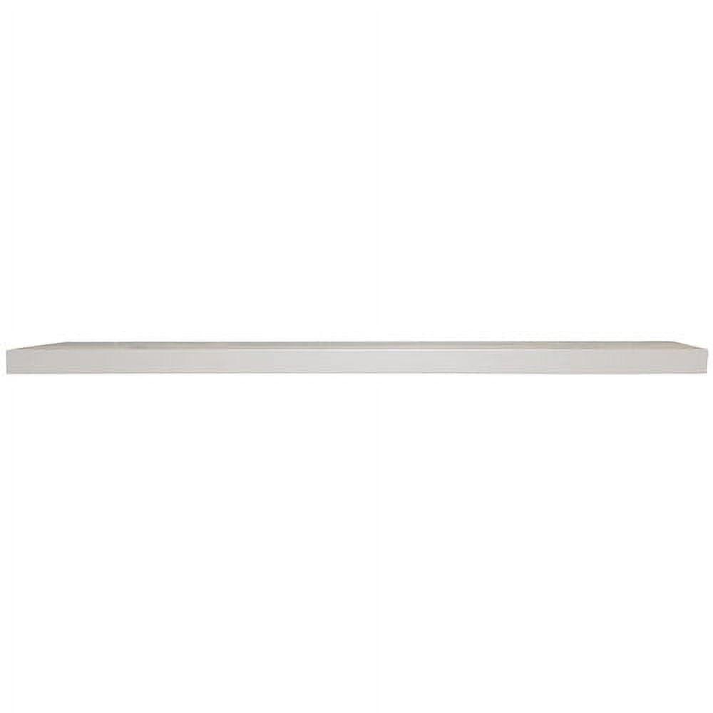 InPlace 60" Slim Low Profile Floating Wall Shelf White: Modern Decor, Wood Composite, Includes Mounting Hardware