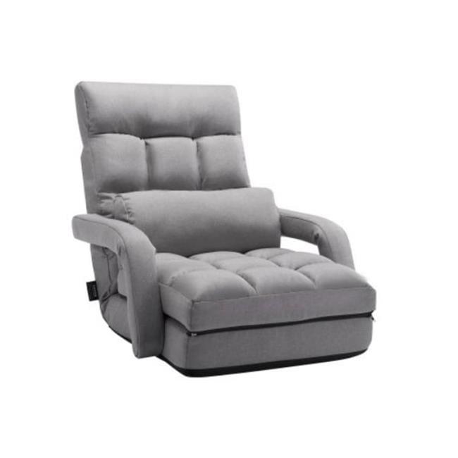 Trule Floor Chair with 5 Adjustable Position and Armrest Floor Gaming Chair Gray