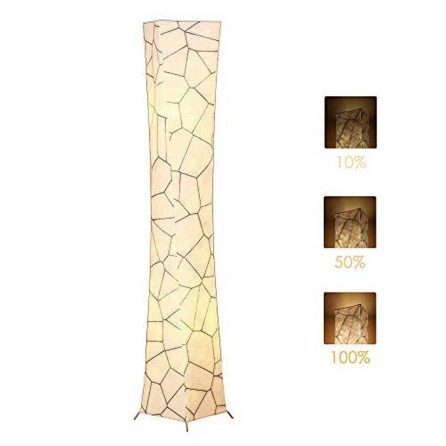 Floor Lamp, CHIPHY 64" Dimmable Tall Lamp, 3 Levels Adjustable Brightness 12W/2 LED Bulbs(2400 Lumens, 100 Watt Equivalent) and Marble Fabric Lampshade, Modern for Living Room, Bedroom and Kids Room