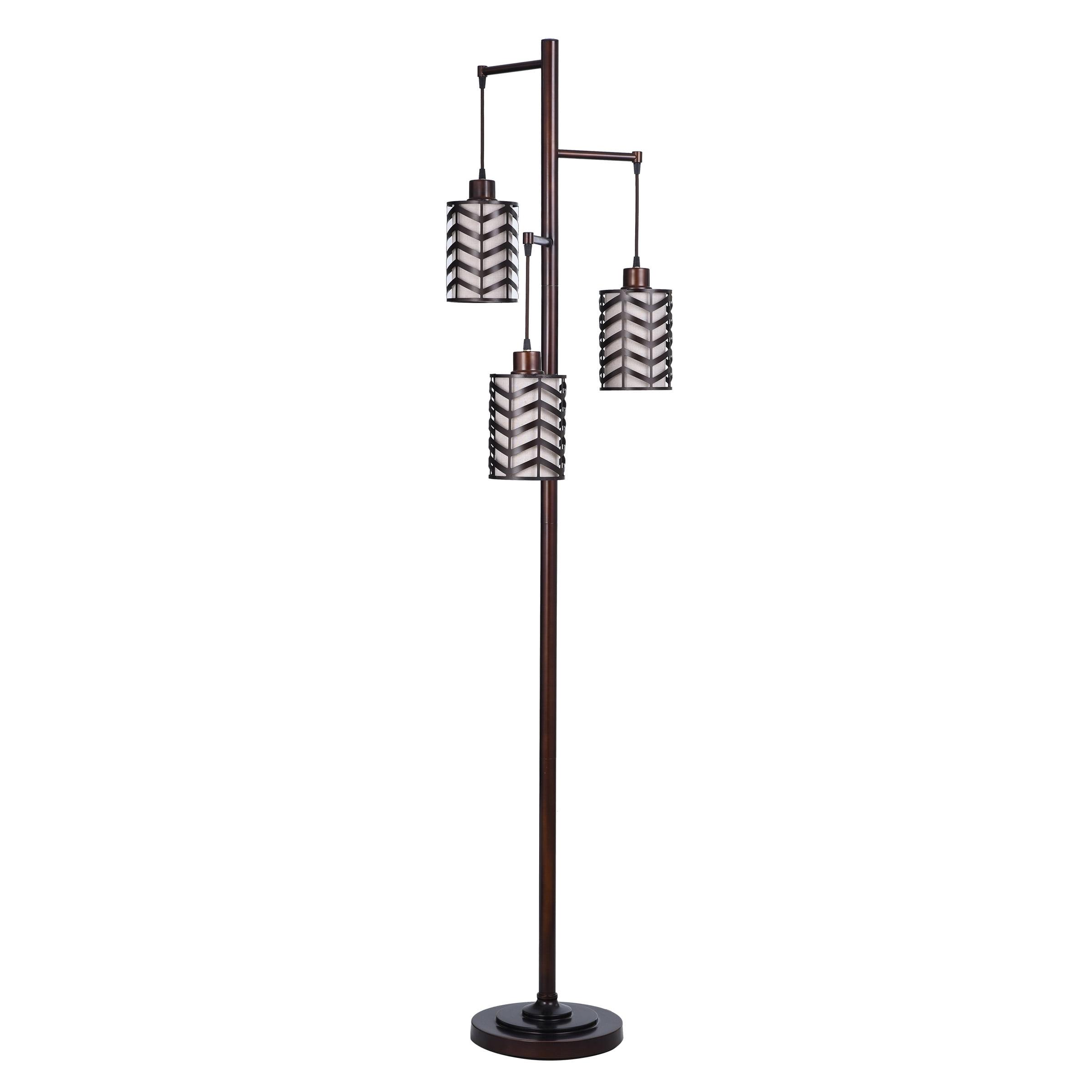 Elegant Rubbed Bronze Adjustable Floor Lamp with Linen Shade