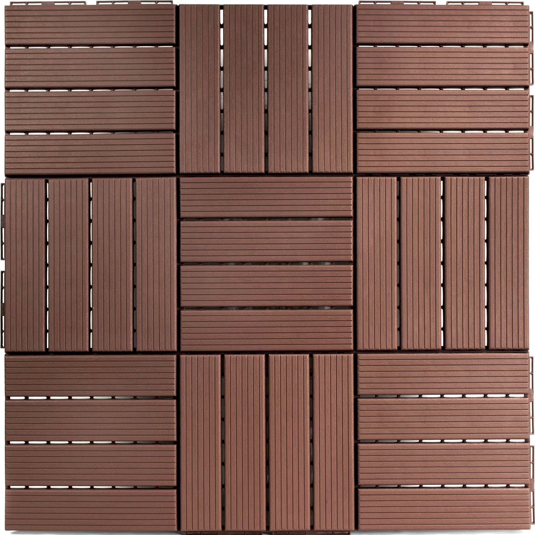 36.75'' L x 36.75'' W Plastic Interlocking Deck Tile