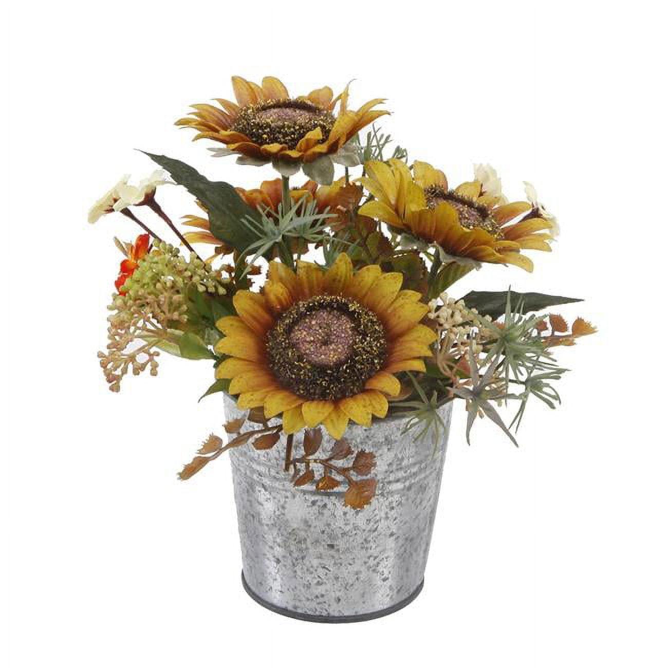 Autumn Harvest Sunflower Mix in Farmhouse Galvanized Tin