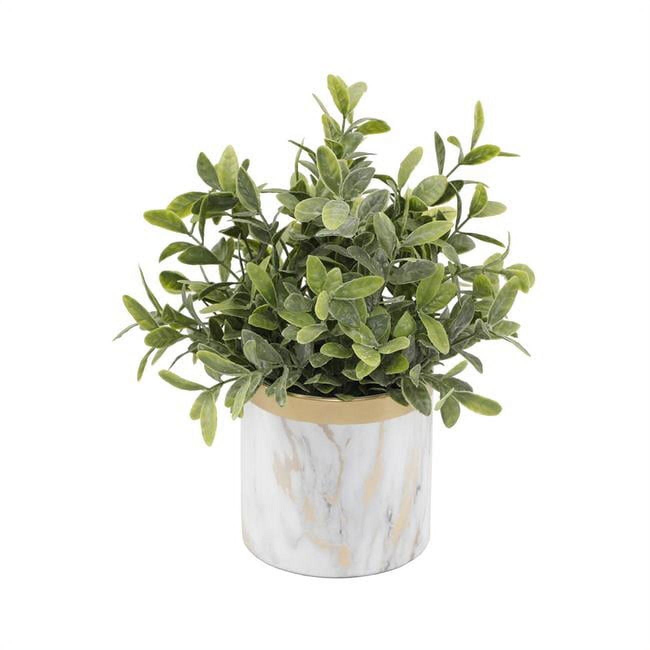 Eucalyptus Tabletop Greenery in Gold Marble Ceramic Pot