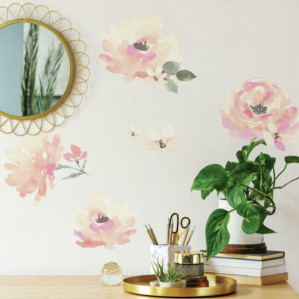 Floral Blooms Peel and Stick Wall Decal - RoomMates: Transformative Botanical Vinyl Decor, Easy to Reposition