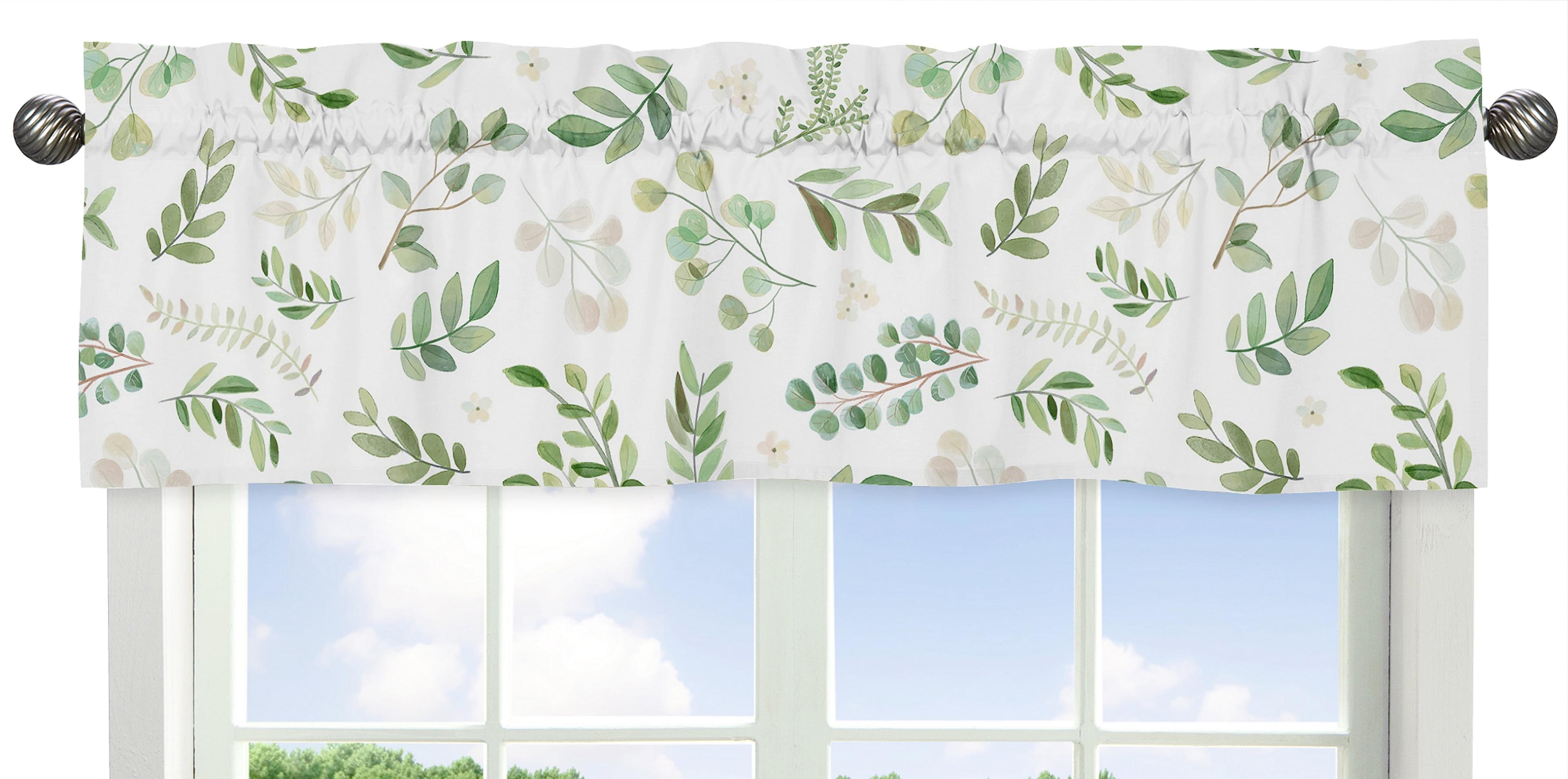 Botanical Floral Leaf 54" Window Valance