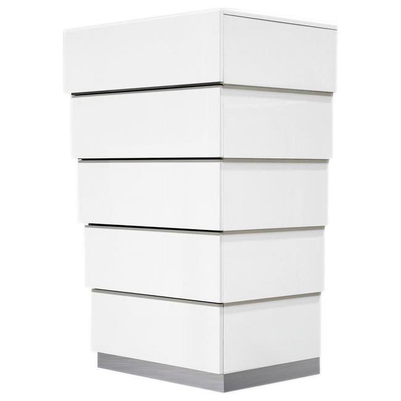 Best Master Florence 5-Drawer Poplar Wood Bedroom Chest in White