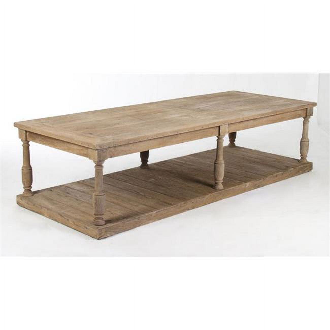 Weathered Elm Rectangular Coffee Table with Shelf