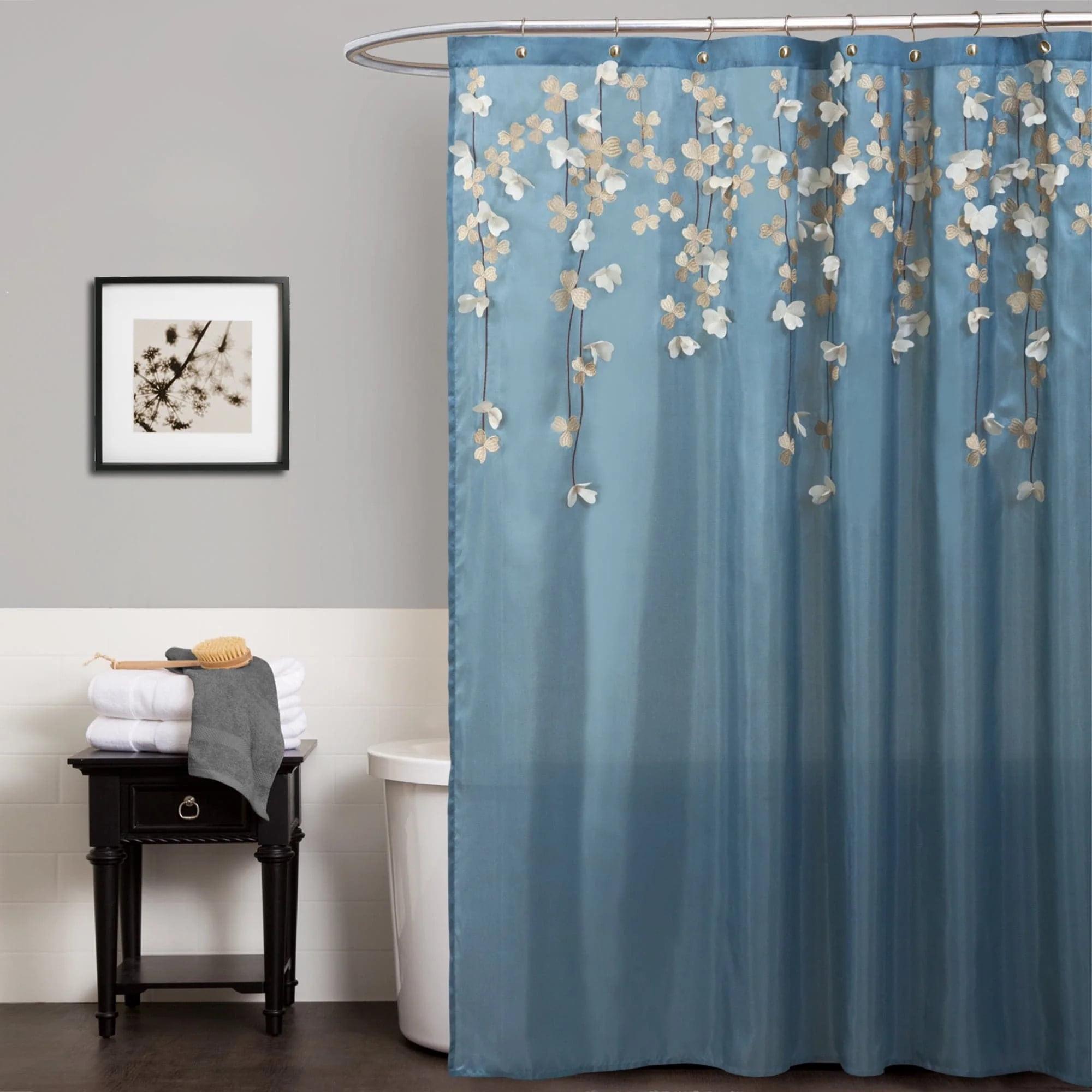 Lush Decor Flower Drop Floral Shower Curtain