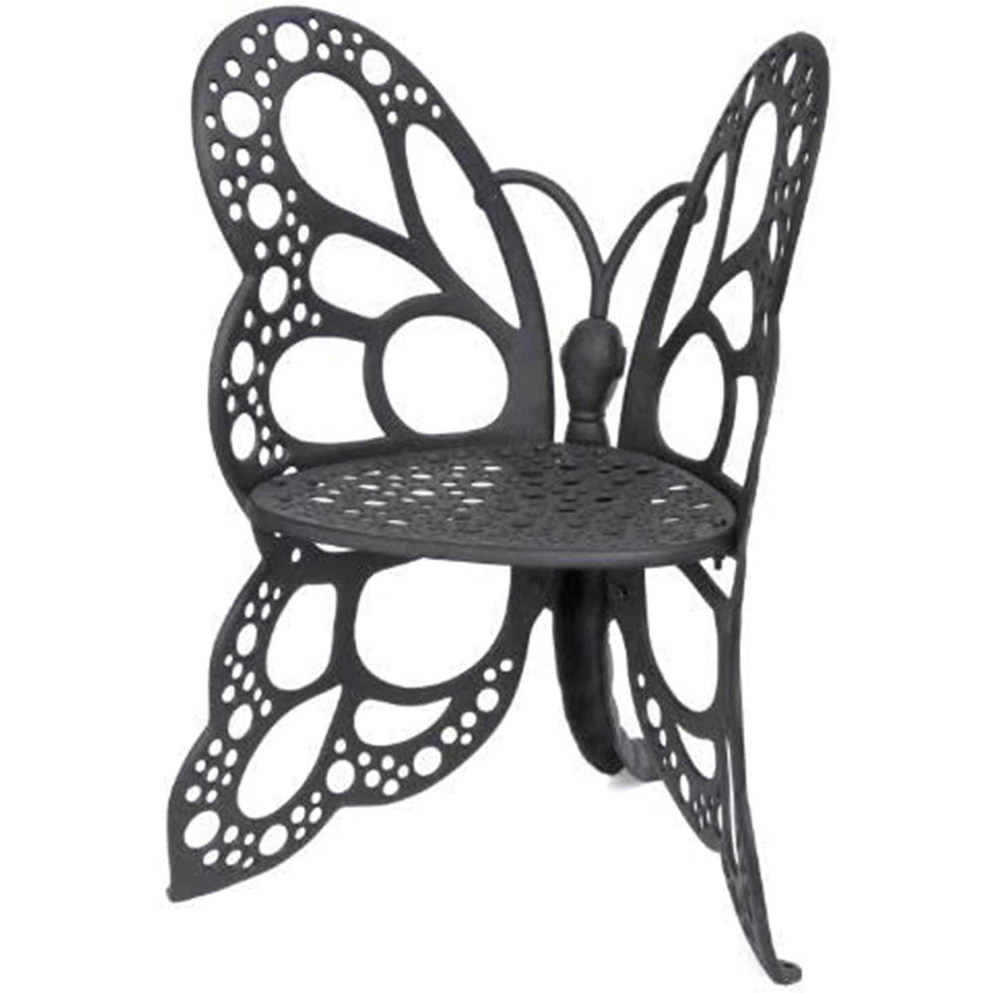 Black Cast Aluminum Armless Patio Chair