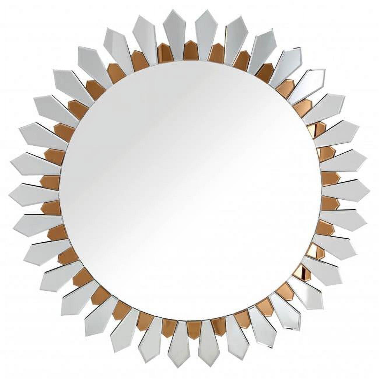 Glamorous Two-Tone Flower Petal 42.5" Wall Mirror in Bronze and Gold