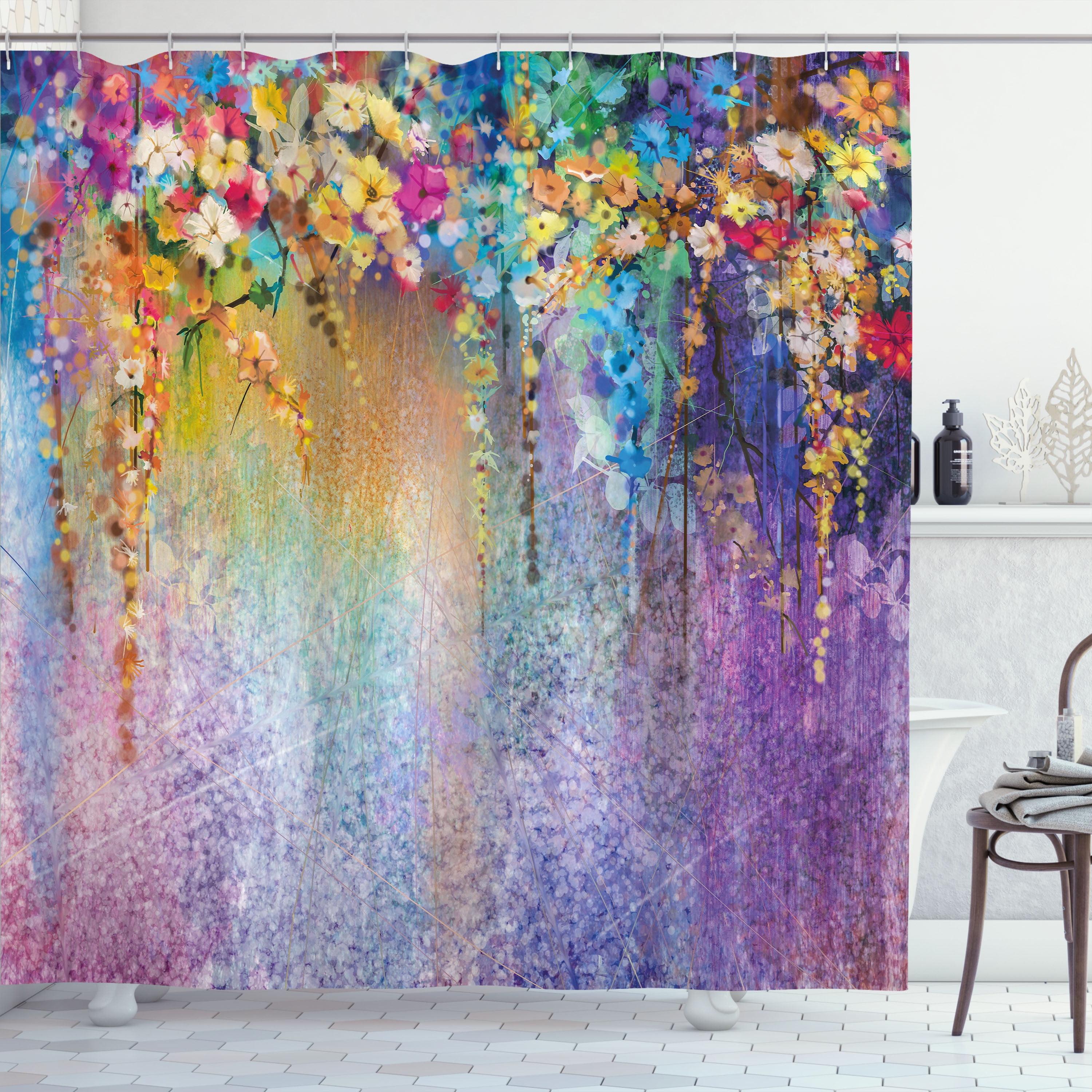 Mixed Shower Curtain with Hooks Included