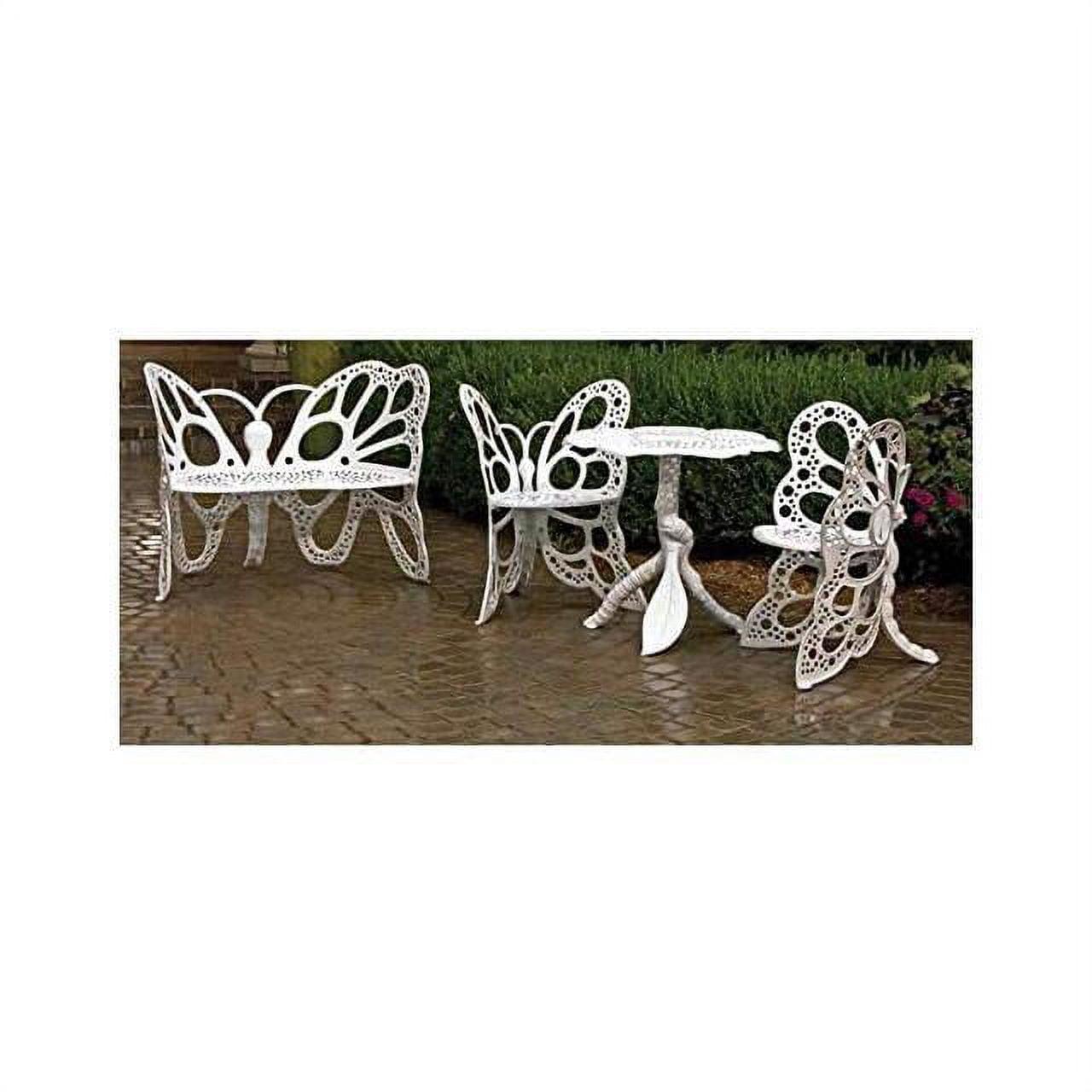 Elegant White Aluminum Butterfly Garden 4-Piece Set