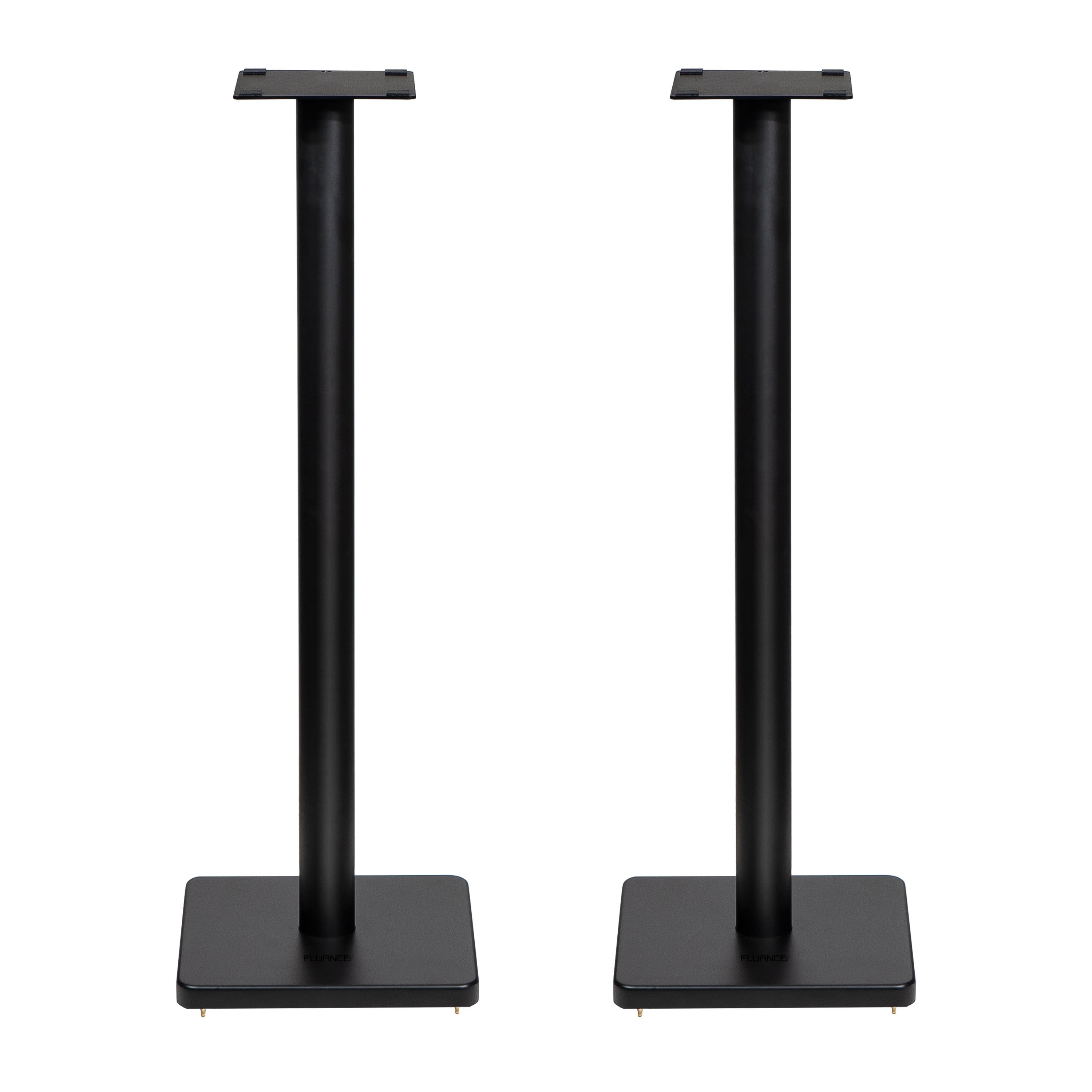 Fluance Floor Speaker Stands for Surround Sound and Bookshelf Speakers with Cable Management - Square Base/Pair (SS05S)