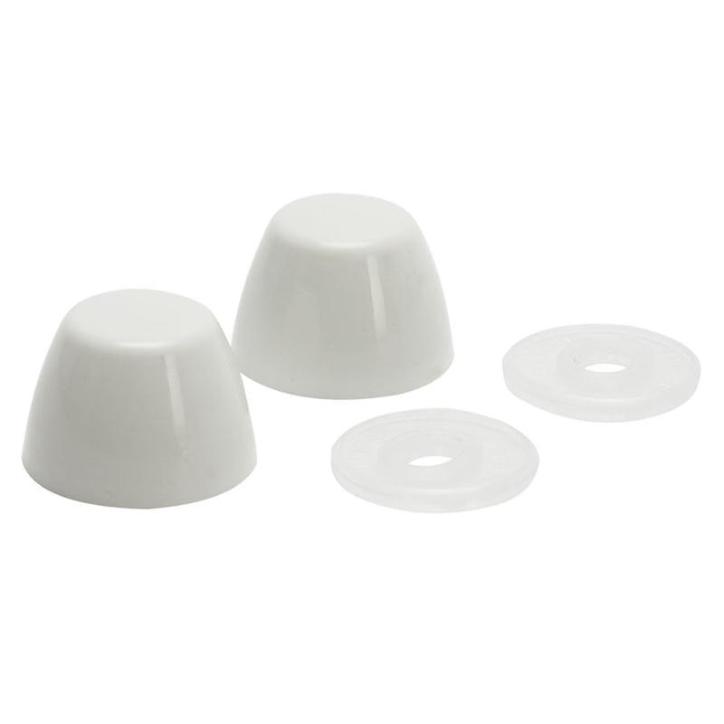 Fluidmaster White Plastic Toilet Bolt Caps with Snap-On Inserts