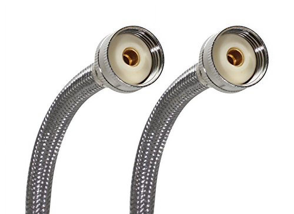 Fluidmaster B9WM48 Washing Machine Connector, Braided Stainless Steel - 3/4 Hose Fitting x 3/4 Hose Fitting, 4 Ft. (48-Inch) Length