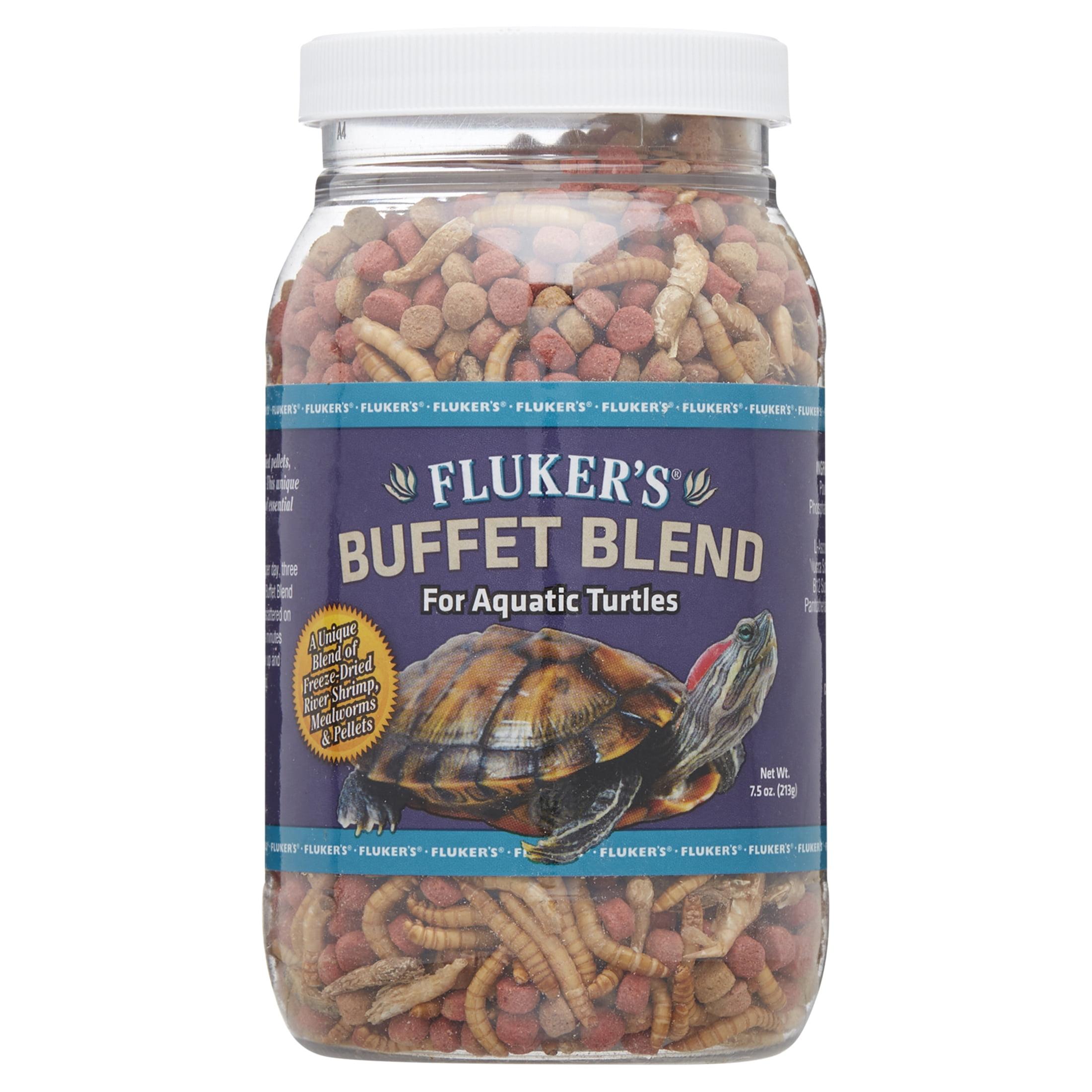 Fluker's Buffet Blend Aquatic Turtle Food with Shrimp and Mealworms, 7.5 oz