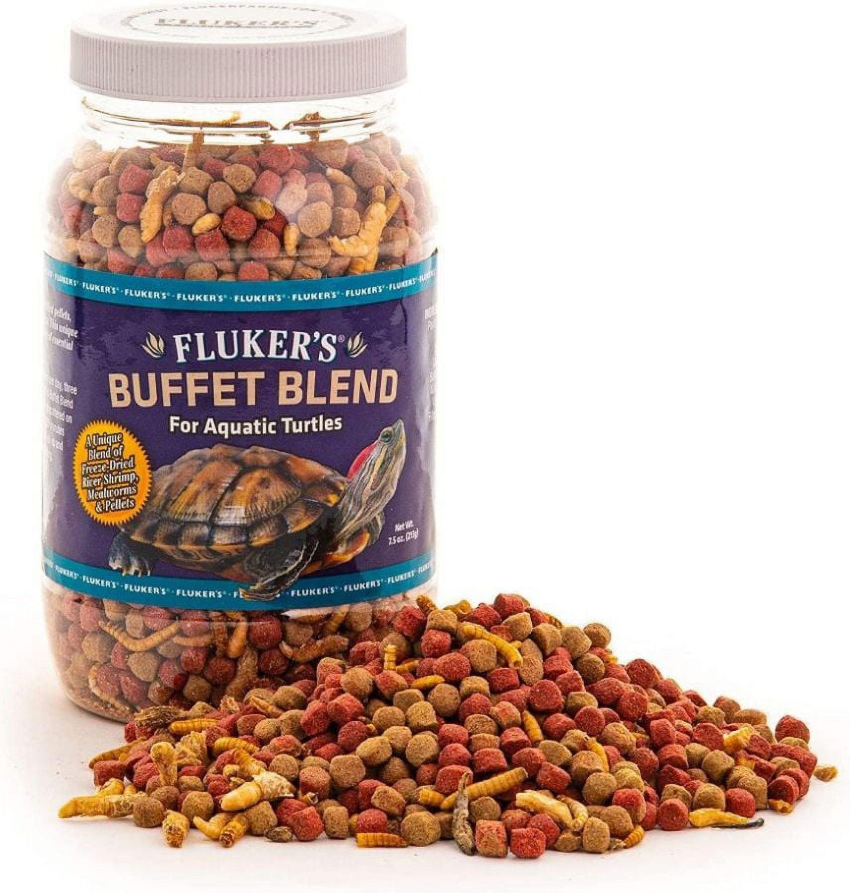 Fluker's Buffet Blend Aquatic Turtle Food with Shrimp and Mealworms, 7.5 oz