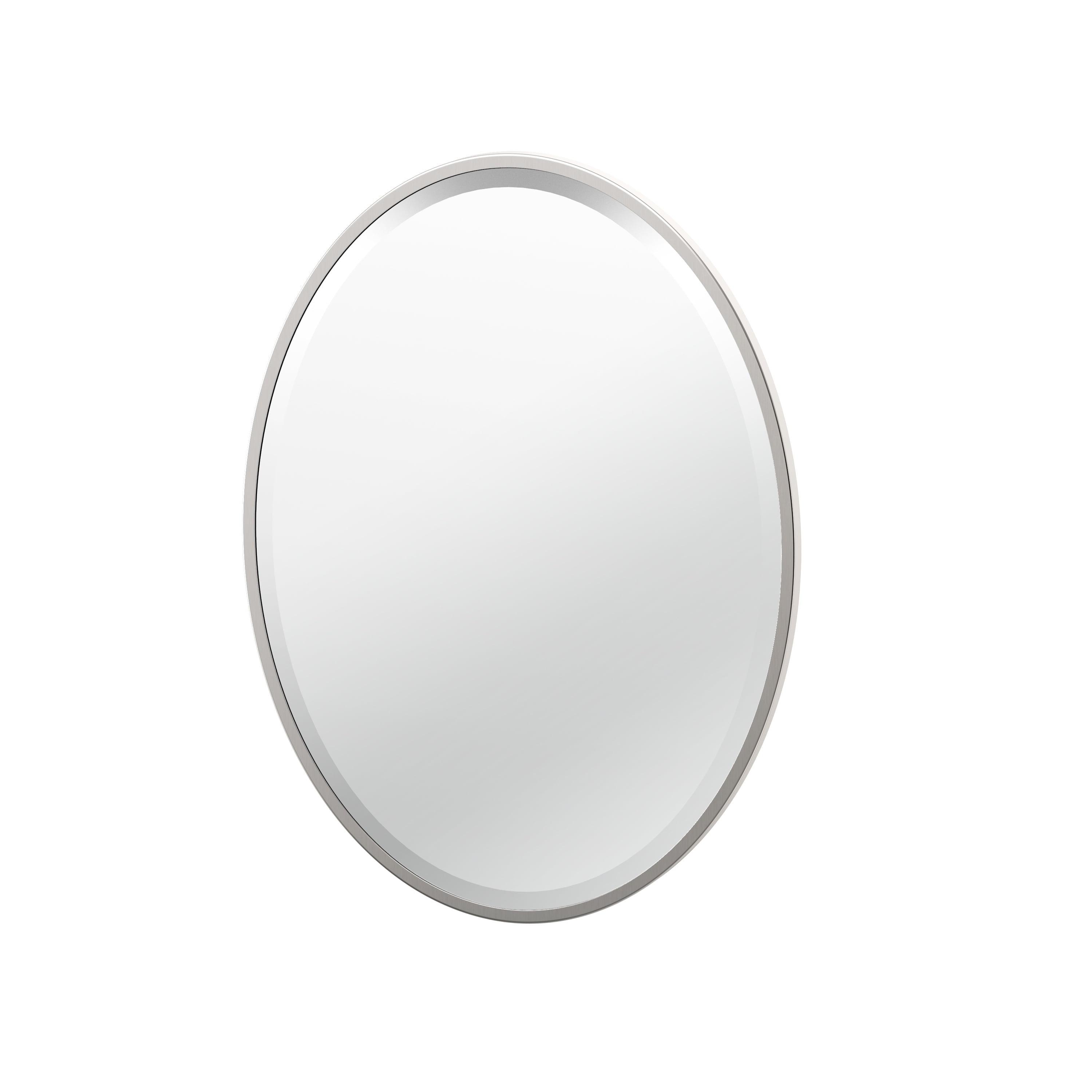 Flush Mount Framed Bathroom Vanity Mirror | Oval Framed Wall Mirror with Beveled Edge | Decorative Wall Mirror for Bathroom, Bedroom, Hallway, Entryway
