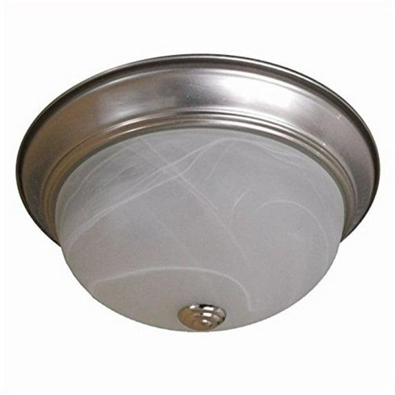 Yosemite 2 Light Flush Mount - Satin Nickel: UL Listed, Glass Shade, Metal Body, E26 Socket