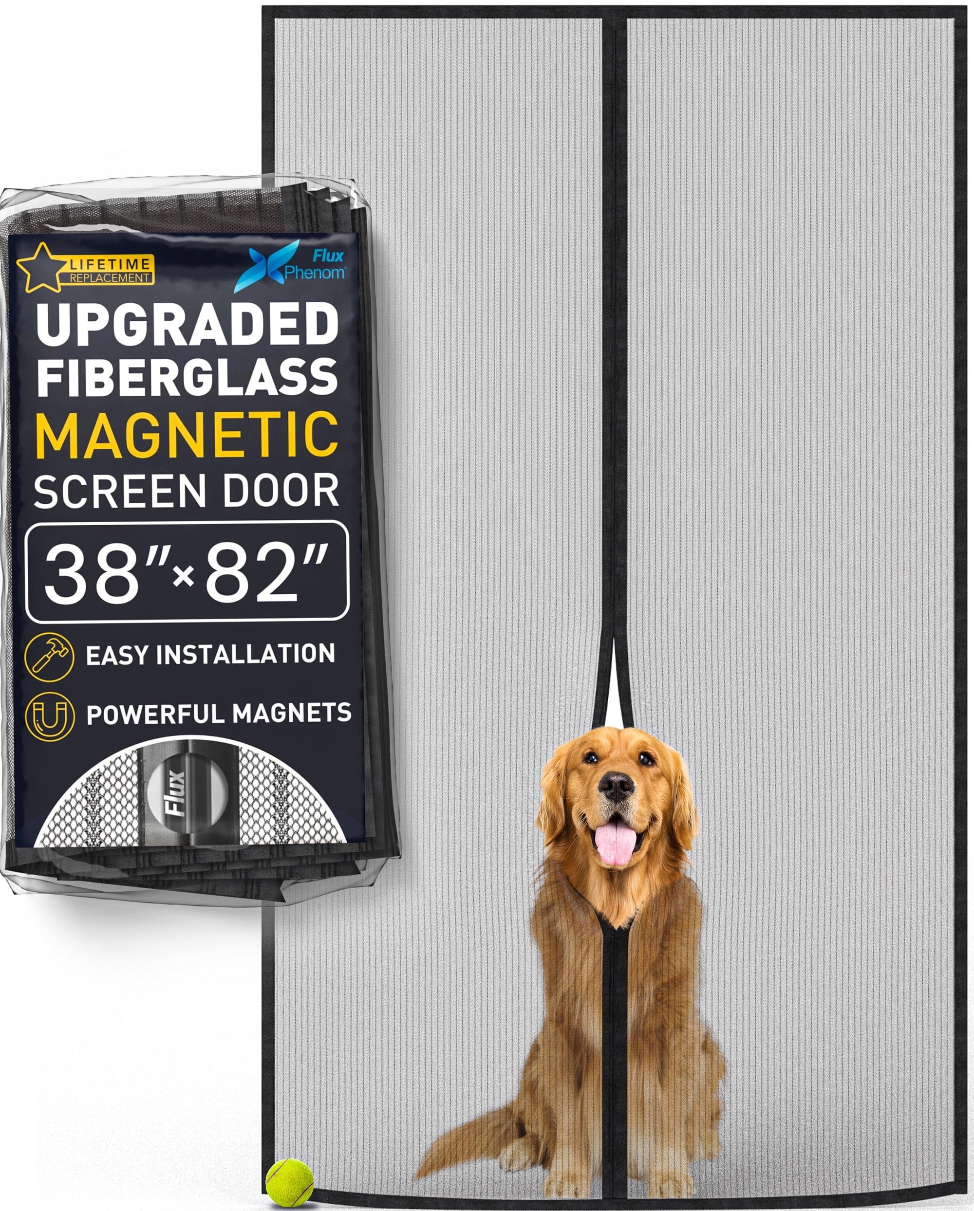 Easy Install Upgraded Magnetic Screen Door Mesh 38”x82” – Strong Magnets, Pet Tested, Keeps Bugs Out
