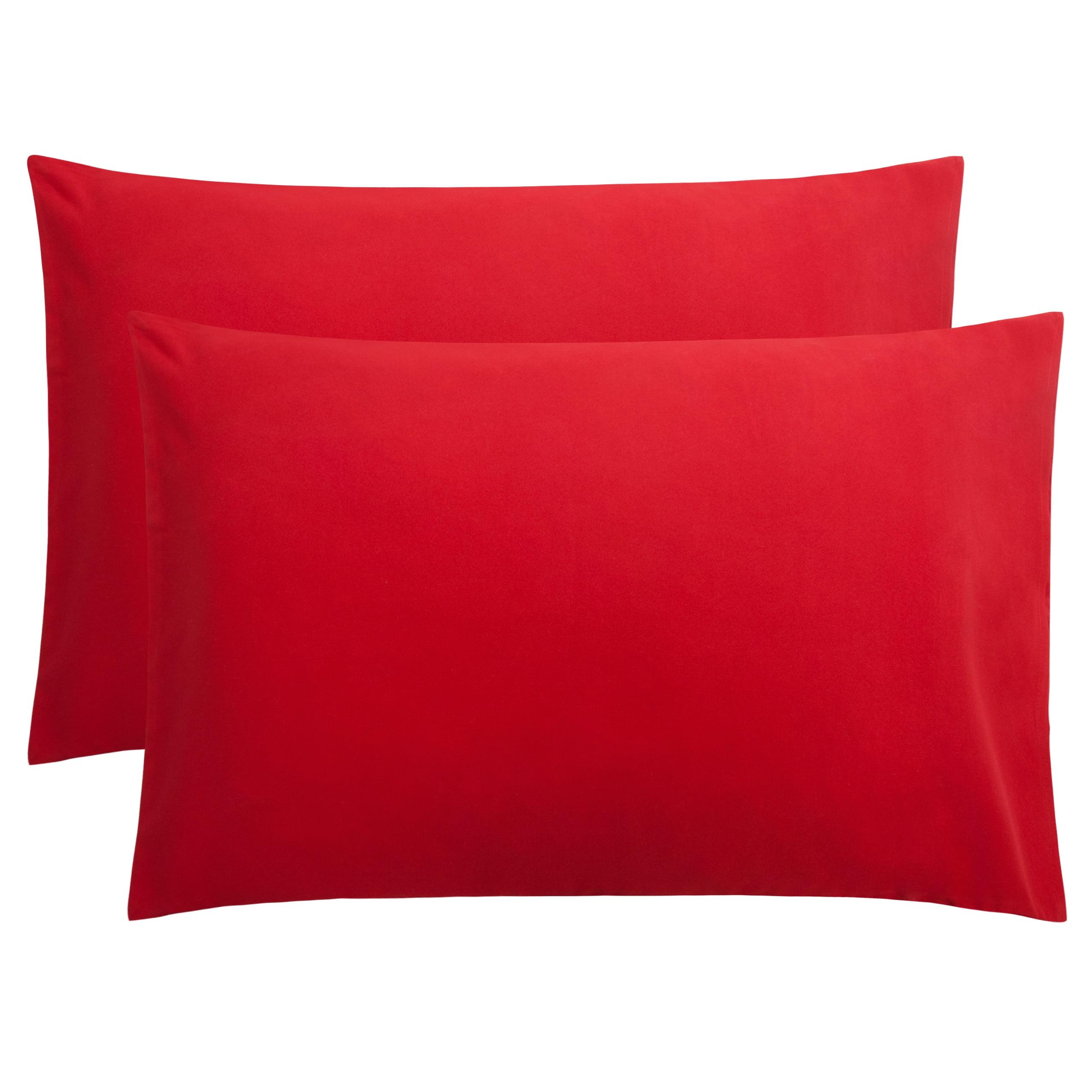 Microfiber Queen - Envelope - 20 x 30 Red Pillowcase Set by Bare Home
