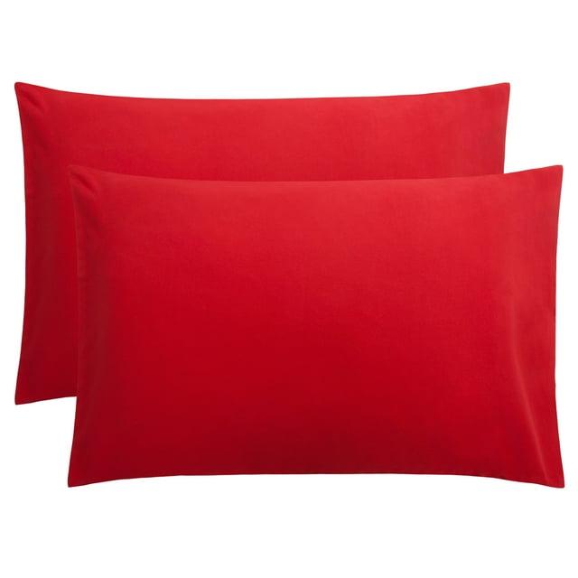 Microfiber Queen - Envelope - 20 x 30 Red Pillowcase Set by Bare Home