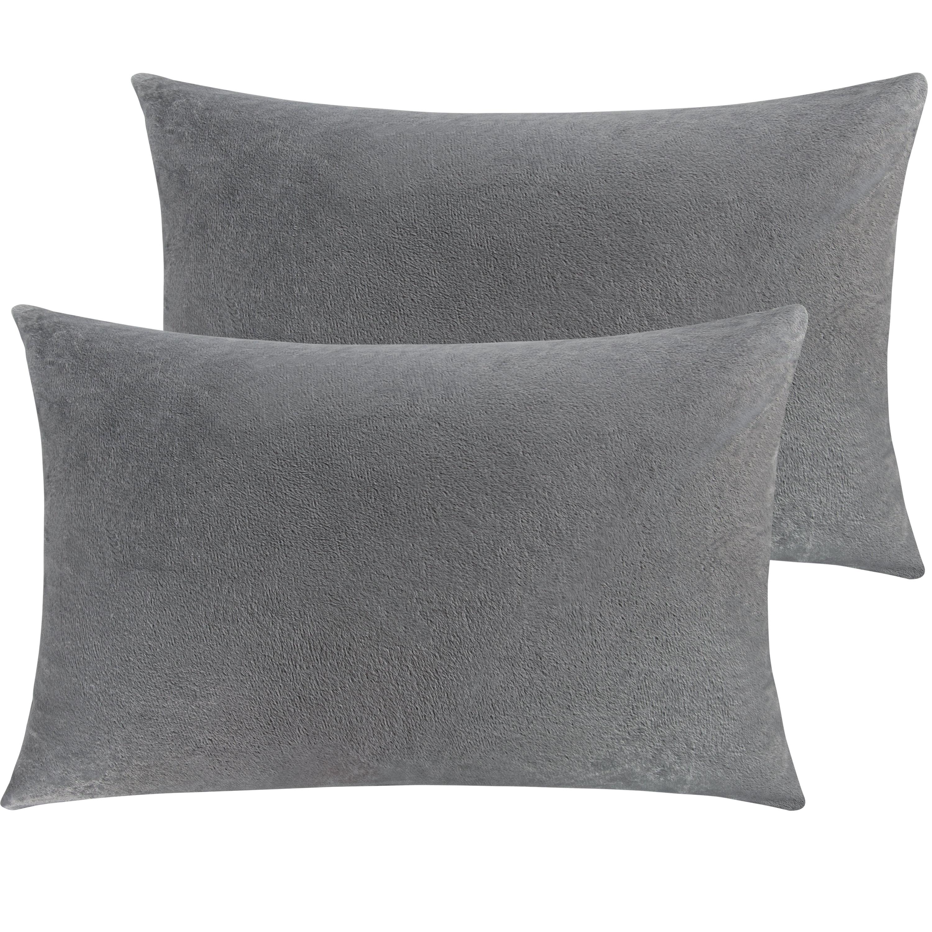 NTBAY Zippered Pillowcases, Luxury Velvet Flannel Pillow Cases, Super Soft - NTBAY (Set of 2)