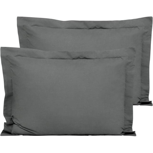 Flxxie Ultra Soft Microfiber Pillow Shams Set of 2, King 20" x 36", Dark Gray