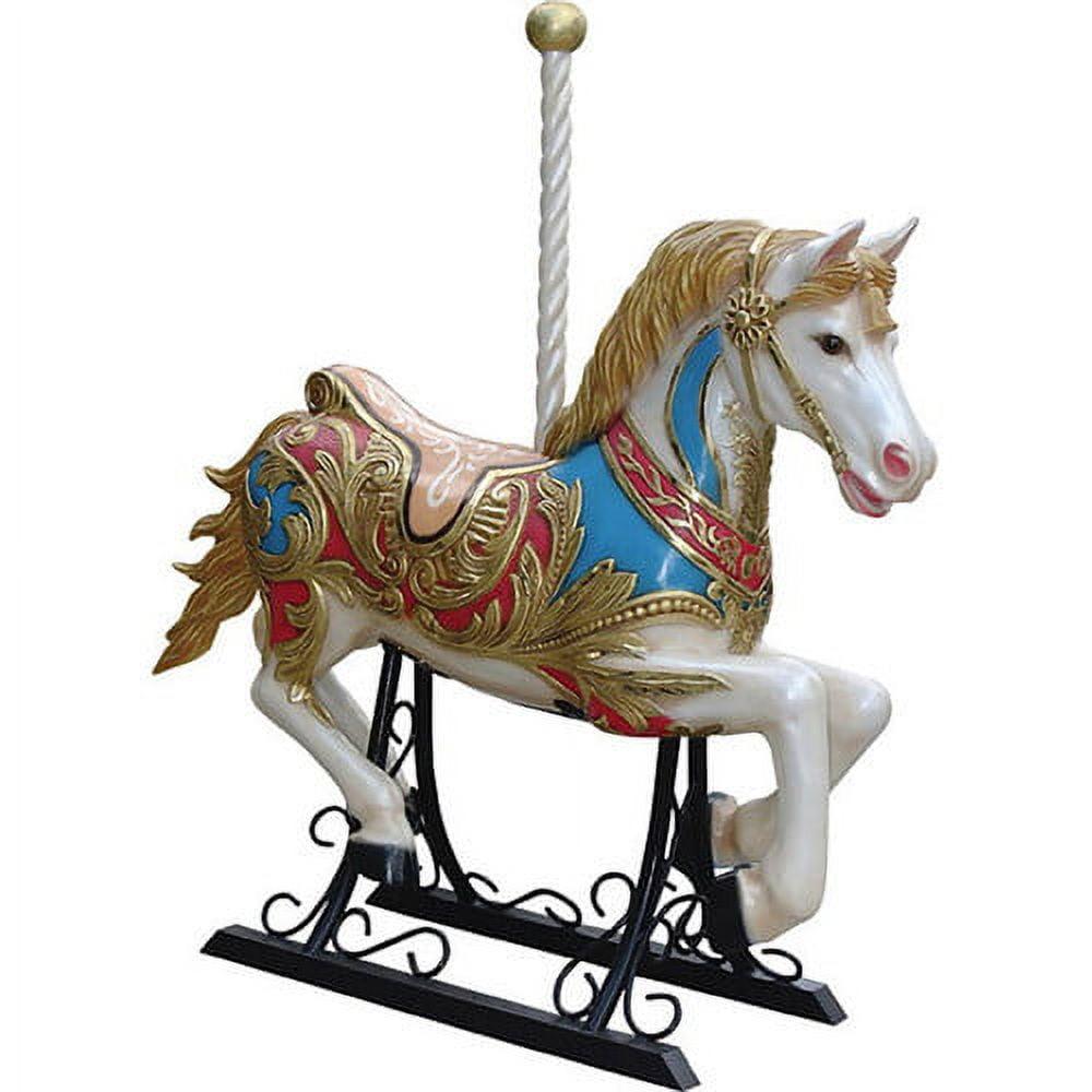 Multicolor Resin Flying Fantasy Carousel Horse with Metal Base