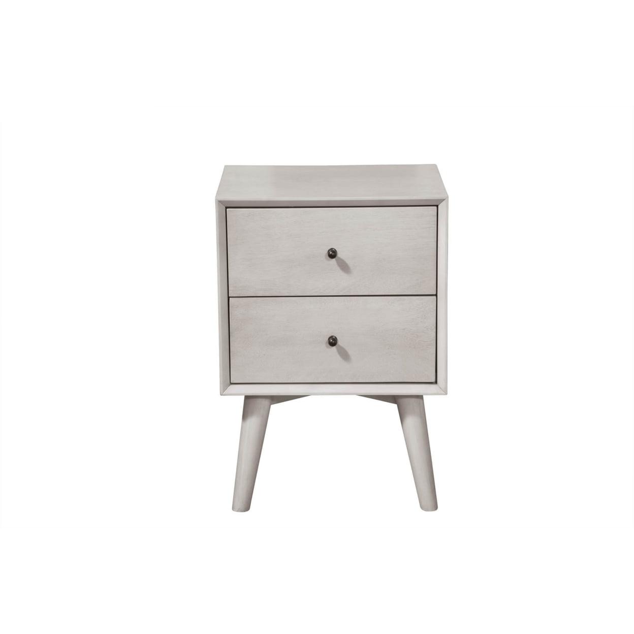 Transitional Gray Mahogany 2-Drawer Nightstand