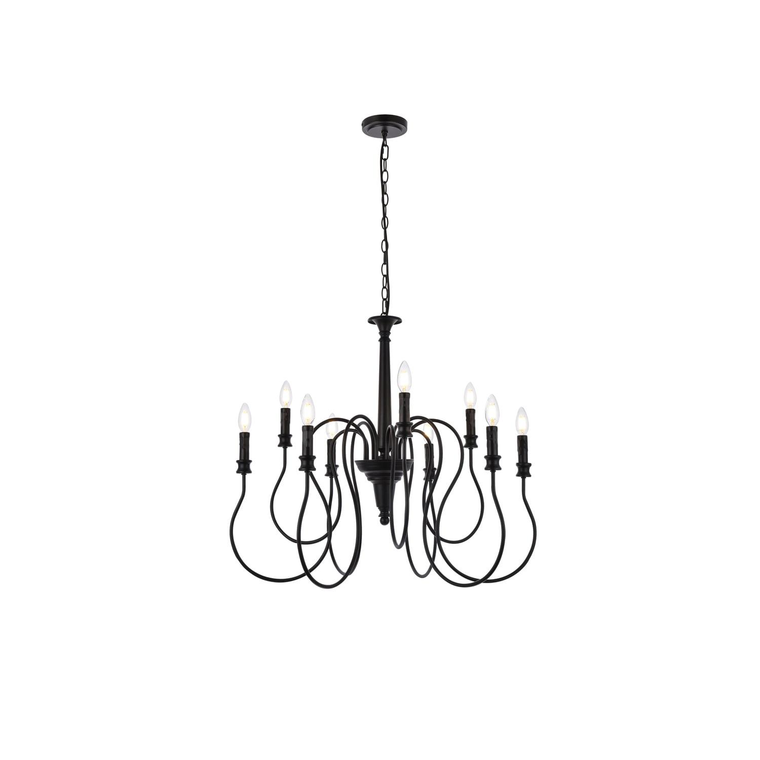 Flynx Modern Black Metal 9-Light Indoor/Outdoor Pendant