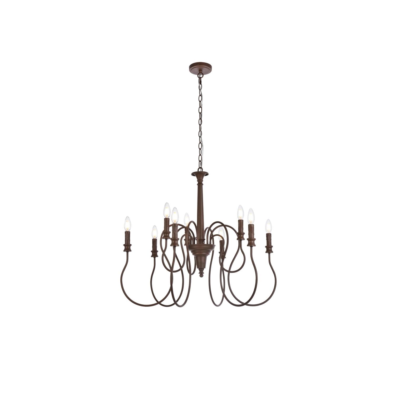 Weathered Oak Flynx 9-Light Metal Pendant for Indoor/Outdoor