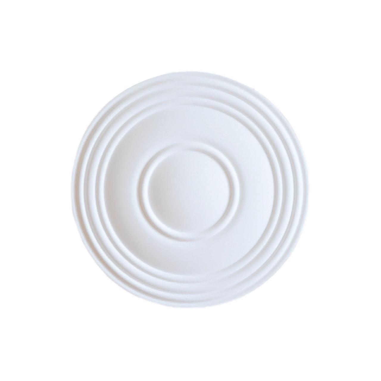 White Foam Modern Circular Ceiling Medallion, 16 Inches