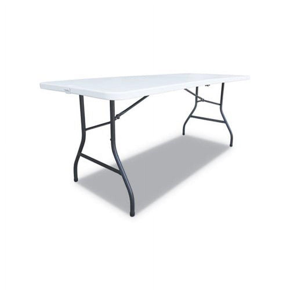 71" Antracite Black Steel Folding Patio Table with Casters