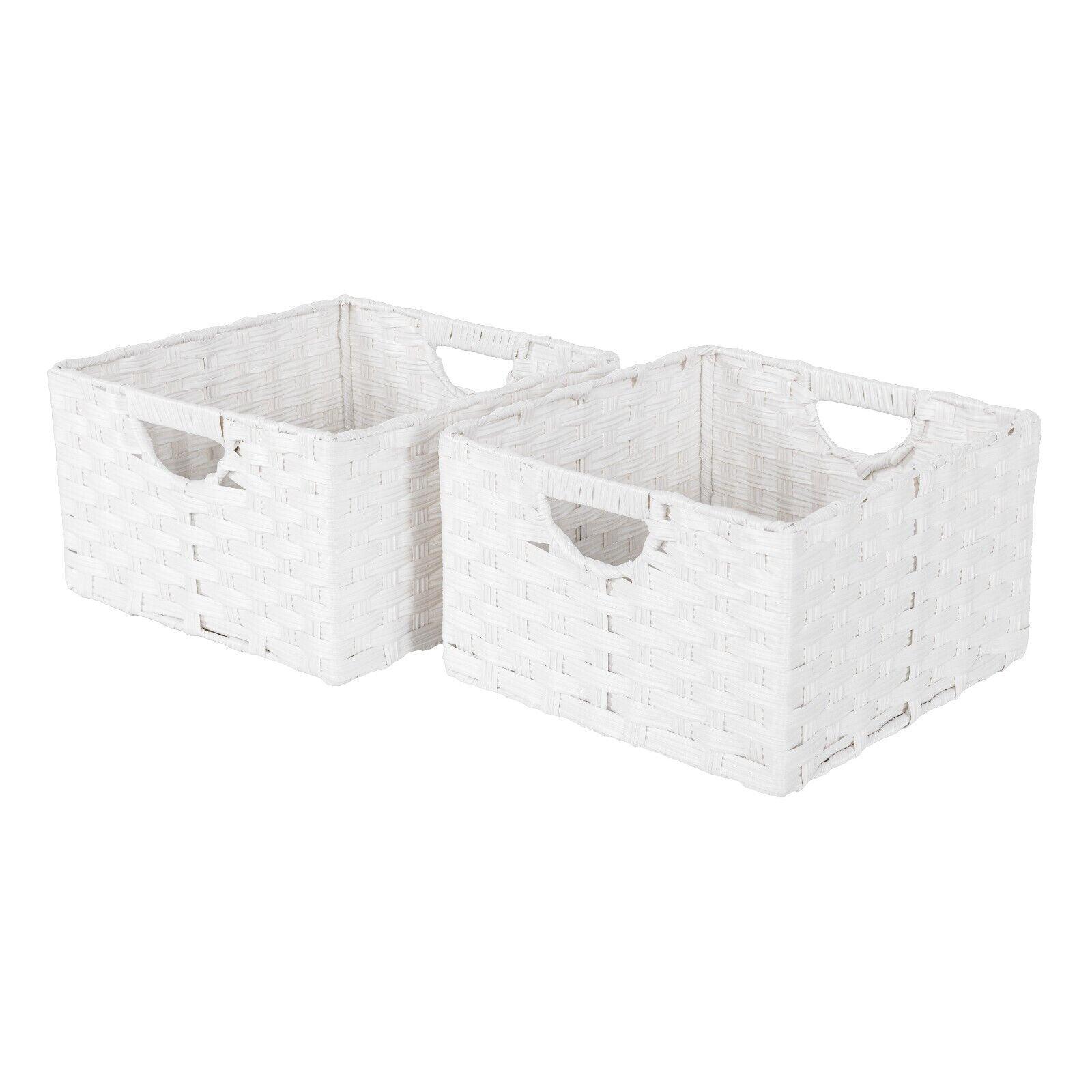 Foldable Handwoven Cube Storage Basket (2-Pack)