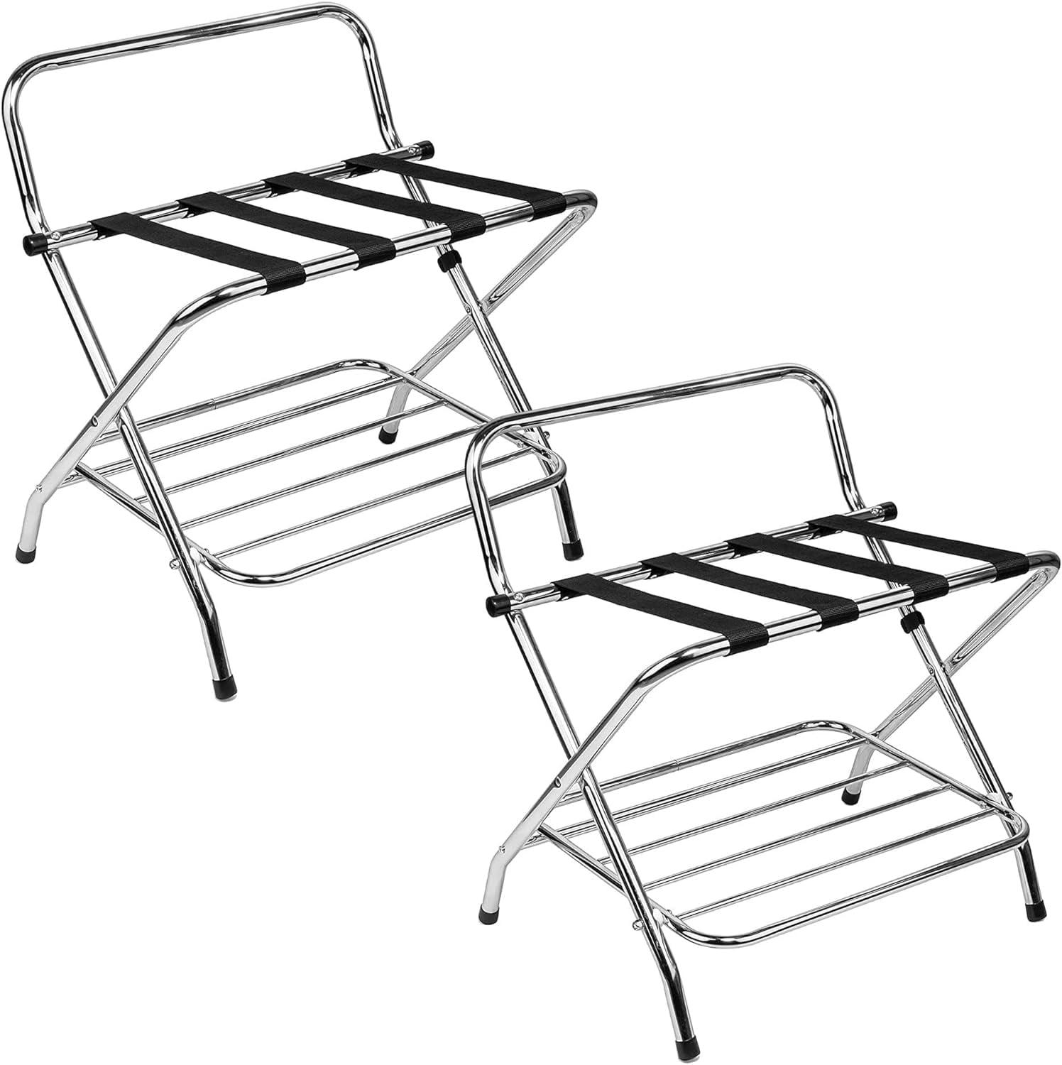 Luggage Rack, Foldable Suitcase Stand, Metal Luggage Holder for Guest Room, Foldable storage steel frame | Suitcase Stand Perfect for Bedrooms, Hotels, and Travel | Holds Up to 50-100 lb