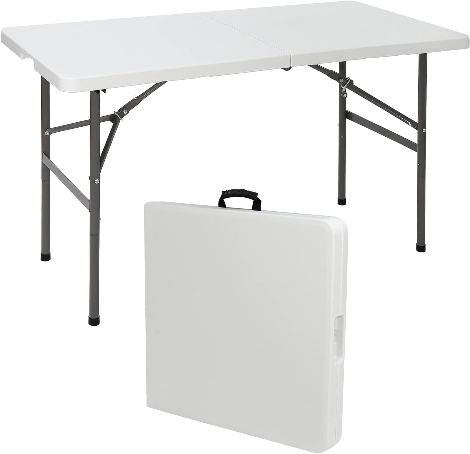 Simpli Magic Portable Folding Table Foldable Outdoor Table for Picnics, Parties, & Camping, 4 ft