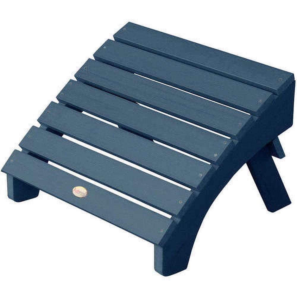 Folding Adirondack Patio Ottoman Nantucket Blue - highwood: Weather-Resistant Poly Lumber, Stainless Steel Hardware