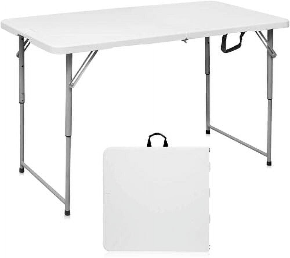 White Adjustable Height Portable Folding Table