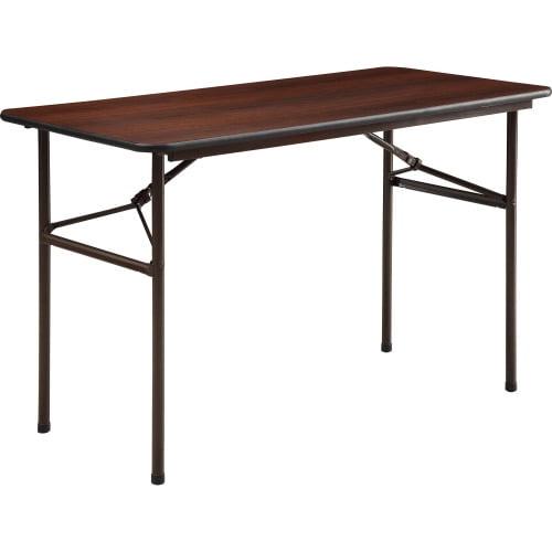 Mahogany 48"x24" Economy Folding Table with Steel Support