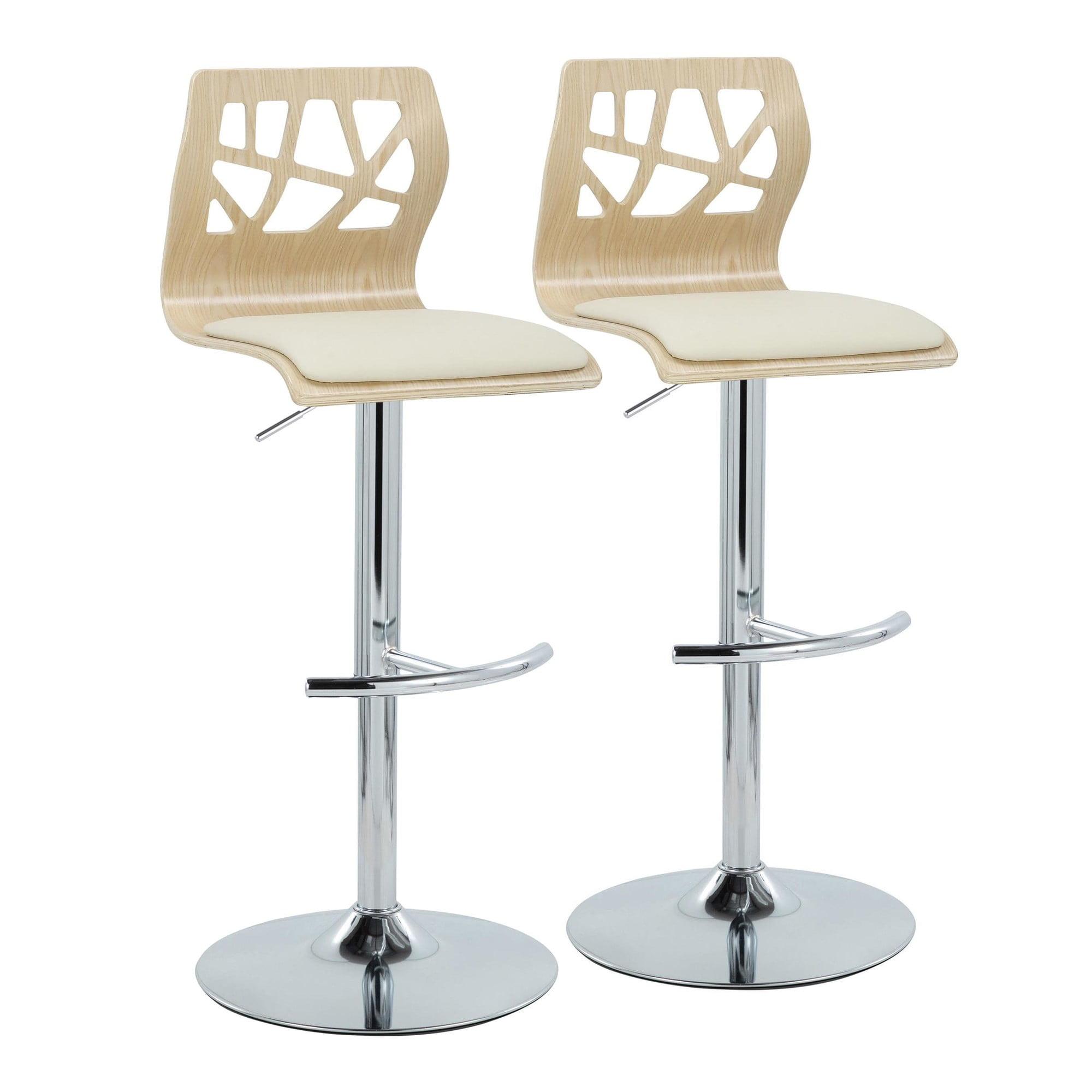 Folia Adjustable Bar Stool, Chrome Bar Stools, Bar Chairs, Swivel Bar Stools, Bar Stools Set of 2